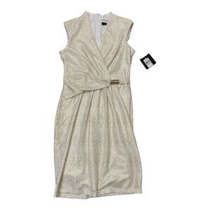 ELLEN TRACY - GOLD CREAM SPARKLE SLEEVELESS‎ DRESS - 6